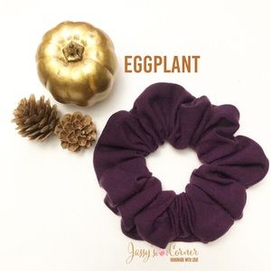 Fall Scrunchie • Eggplant colour scrunchie • knit fabric scrunchie